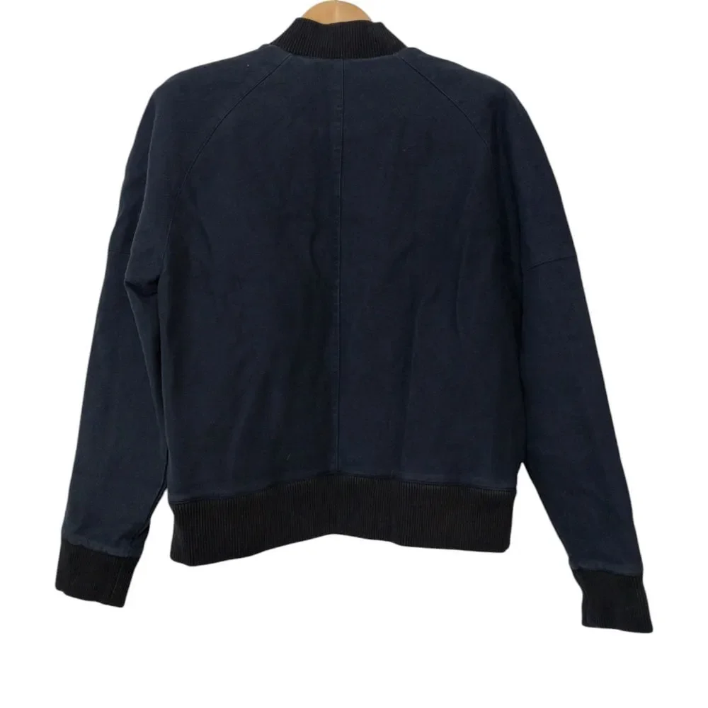 Joe's Jeans Men's Raglan Sleeve Twill Bomber Jacket Size L Navy Lined‎ Preppy
